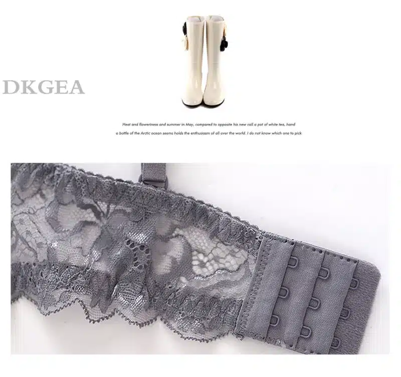 Fashion Sexy Bra Sets Plus Size C D Cup Thin Cotton Underwear Women Set Lace Comfortable Brassiere Gray Bras Embroidery Lingerie 24