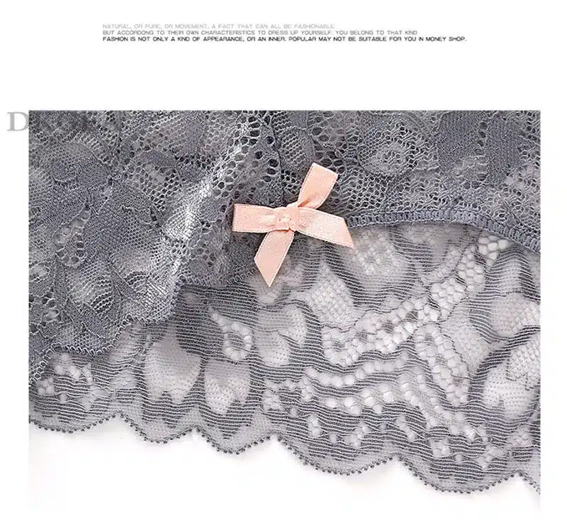 Fashion Sexy Bra Sets Plus Size C D Cup Thin Cotton Underwear Women Set Lace Comfortable Brassiere Gray Bras Embroidery Lingerie 27