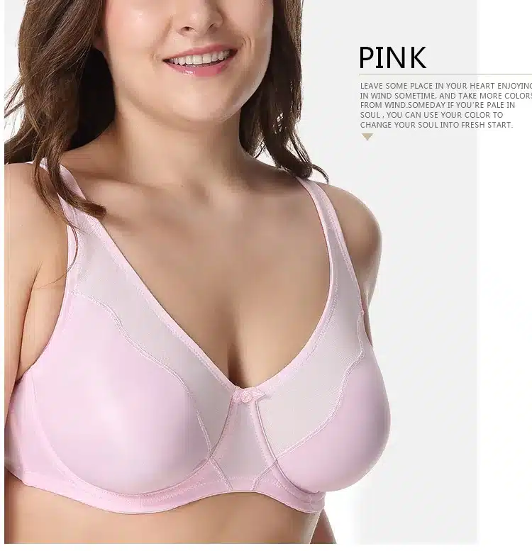 Women Comfort V-neck Full Coverage No Padding Underwire Minimizer Bra 26