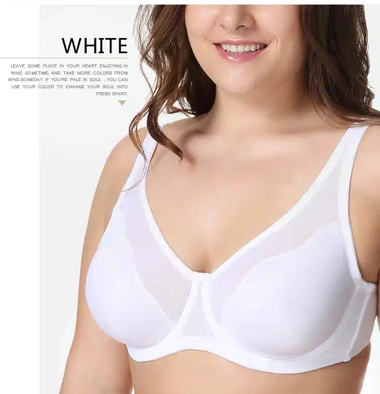 Women Comfort V-neck Full Coverage No Padding Underwire Minimizer Bra 25