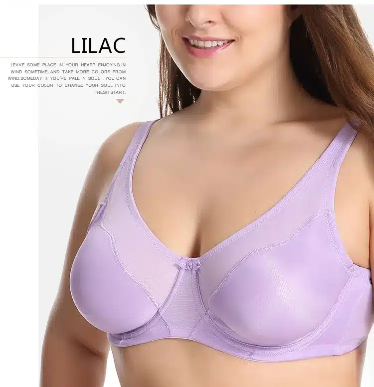 Women Comfort V-neck Full Coverage No Padding Underwire Minimizer Bra 27