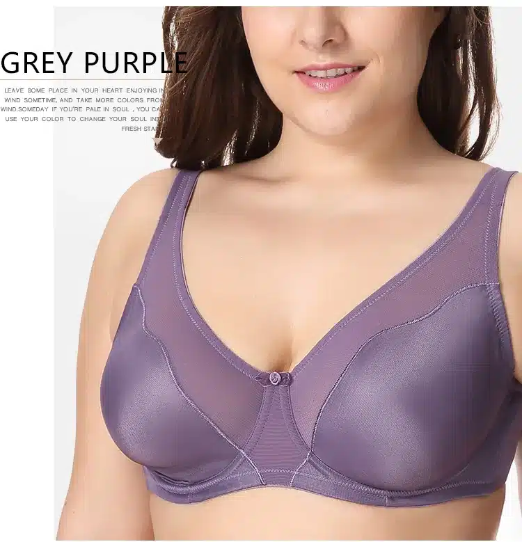 Women Comfort V-neck Full Coverage No Padding Underwire Minimizer Bra 29