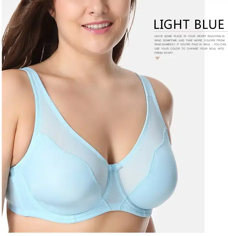 Women Comfort V-neck Full Coverage No Padding Underwire Minimizer Bra 31