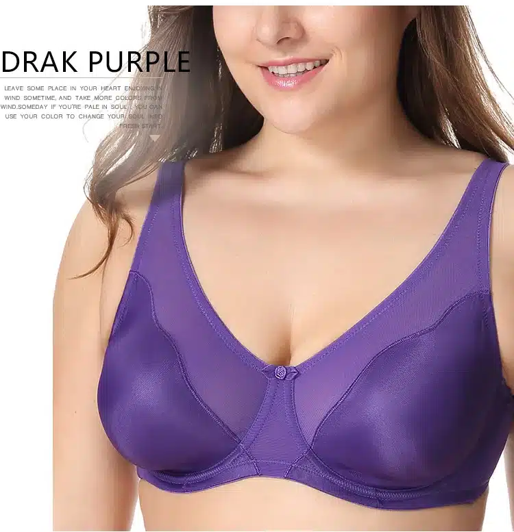 Women Comfort V-neck Full Coverage No Padding Underwire Minimizer Bra 32