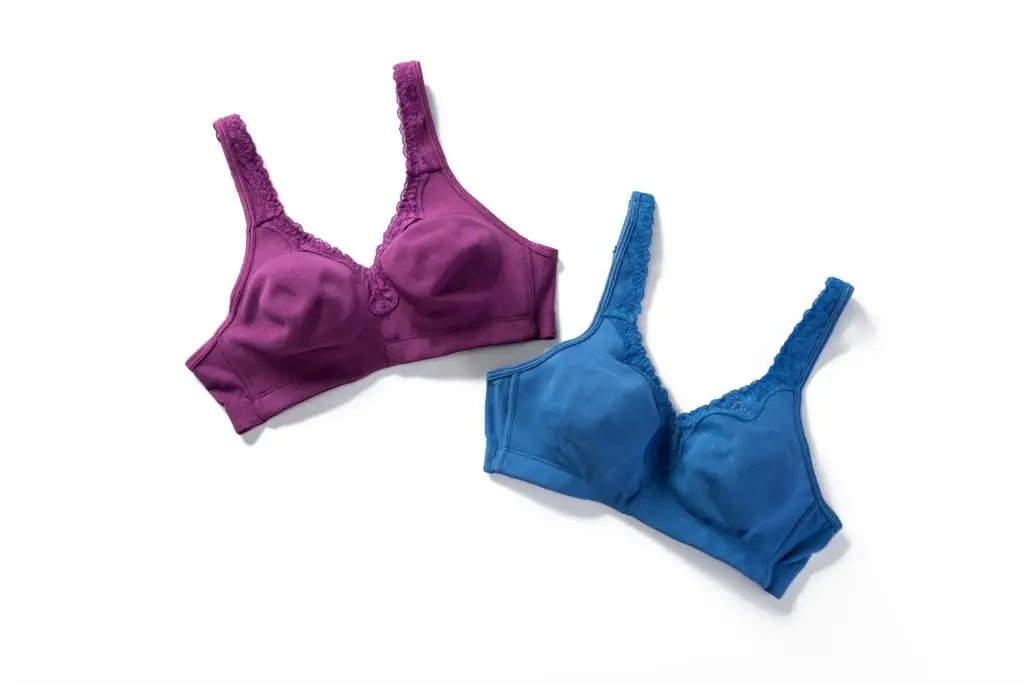 New Lace Trim Full Coverage Cotton Wirefree Bra Plus Size 36-48 B C D DD E 15