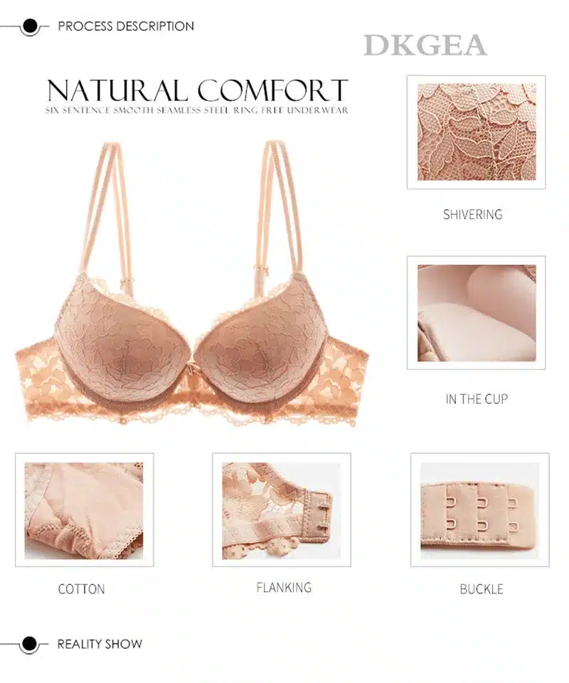 Hot Sexy Push Up Bra Set Brand Deep V Brassiere Thick Cotton Women Underwear Set Lace Blue Embroidery Flowers Lingerie B C Cup 7