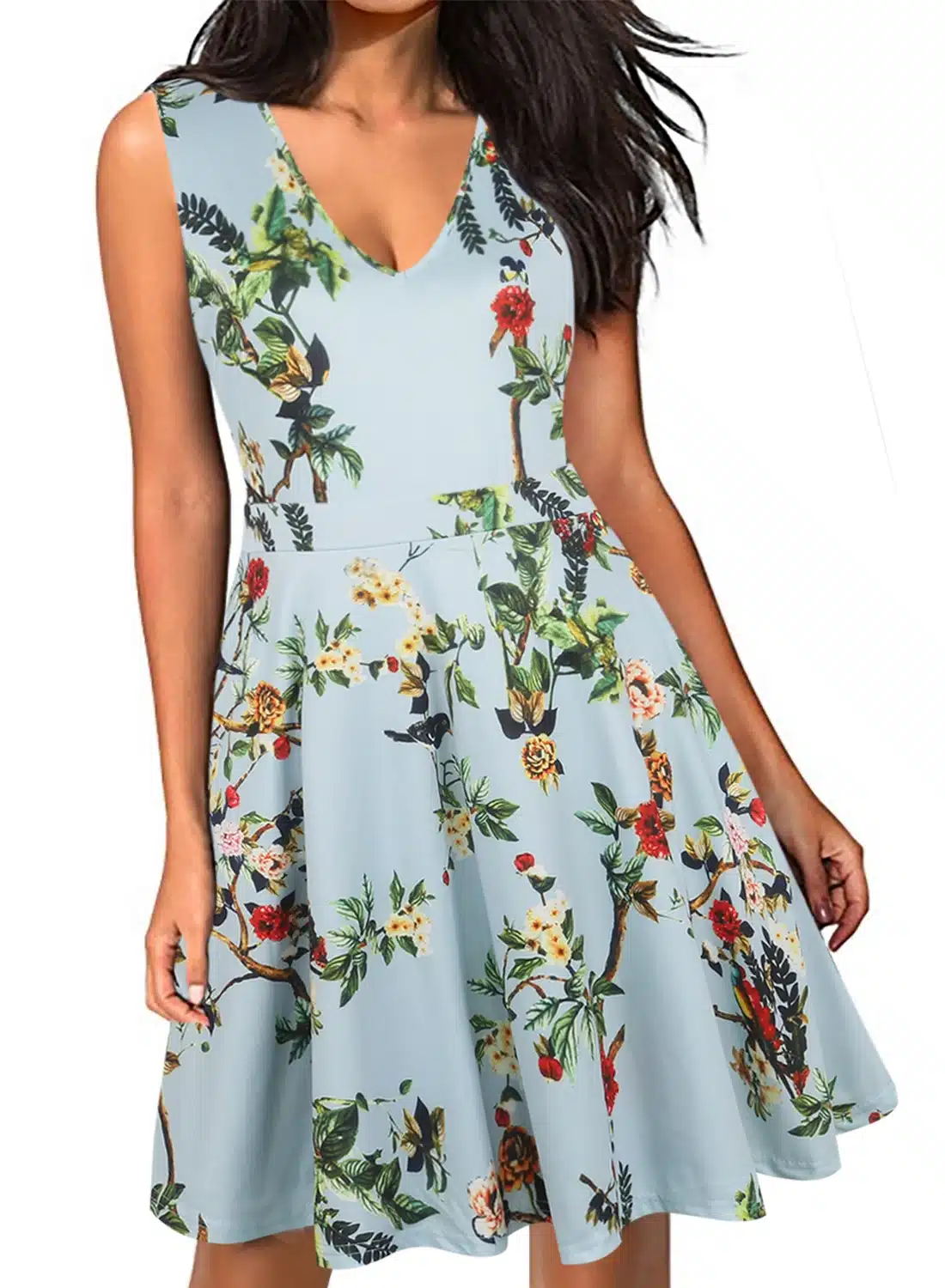 Oxiuly Women Vintage 1950s style Dress Floral Print White Patchwork Casual Party Dress Black Elegant Female Sexy Mini Dress 13