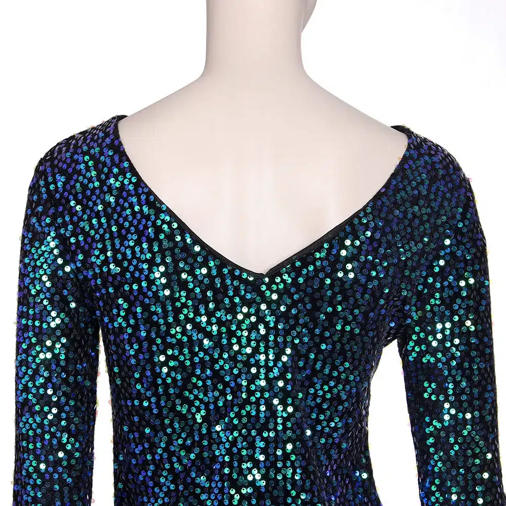 Green Sequin Dress Women Sexy Club Dresses 2018 Slim Fit Backless Bodycon Party Nightclub Mini Vintage Dress vestido lentejuelas 27