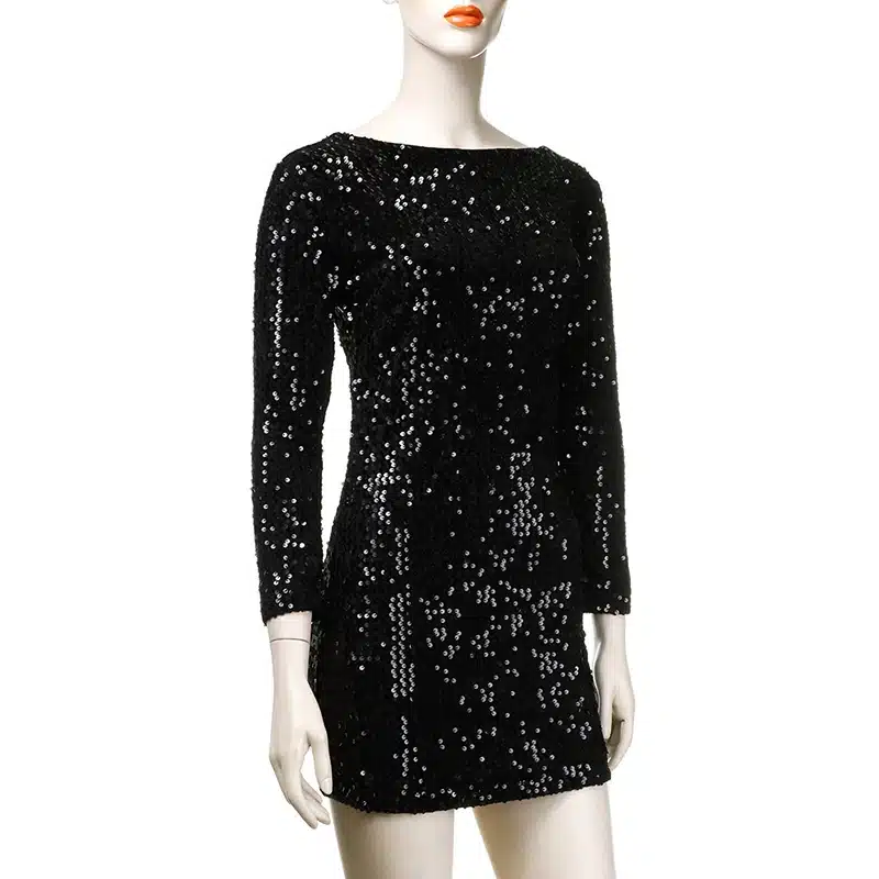 Green Sequin Dress Women Sexy Club Dresses 2018 Slim Fit Backless Bodycon Party Nightclub Mini Vintage Dress vestido lentejuelas 33