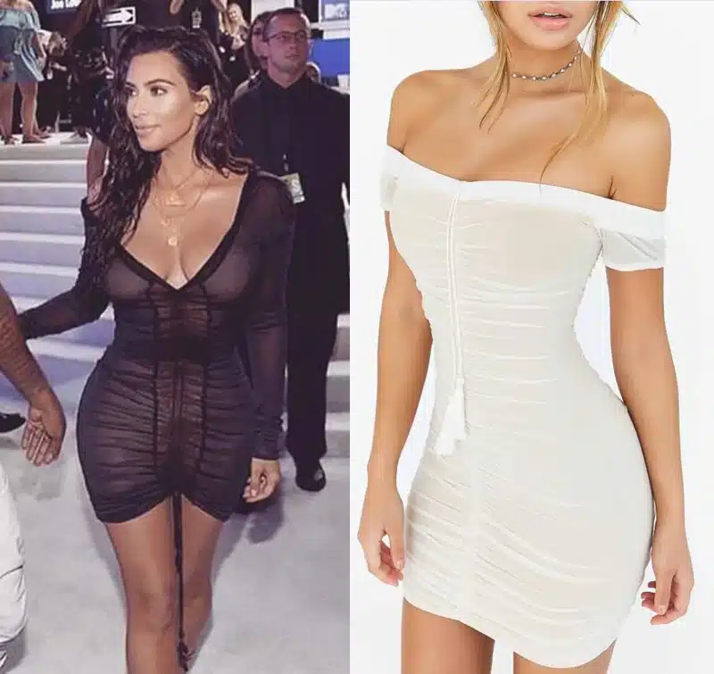 Strapless Ruched Drawstring Women Mesh Sheer Dresses Summer Off Shoulder Party Bodycon Dress Sexy Mini Club Dress New Vestidos 14