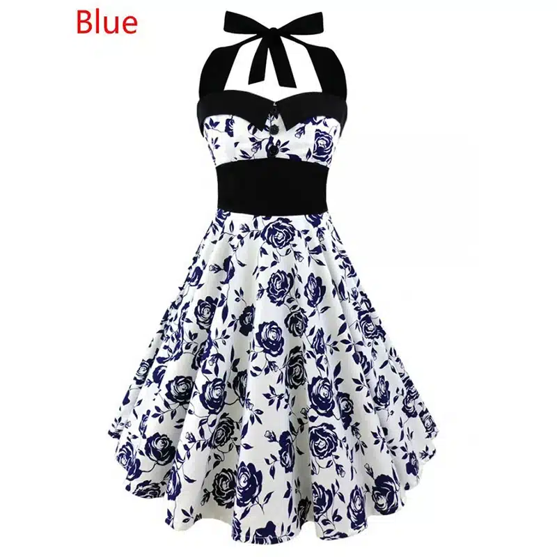 5XL Large size skull printed dress Women punk strapless halter party dresses Bowknot self gothic dress clothing Swing 1950s 60s 8