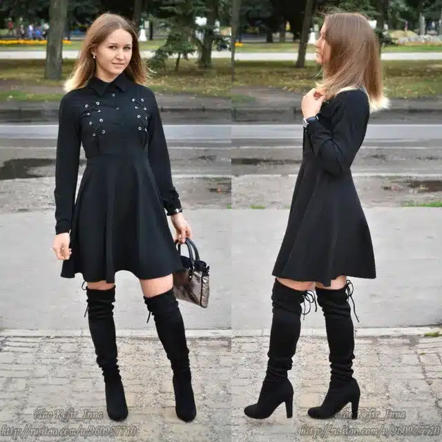 Rosetic Gothic Mini Dress Black Lace-Up Women Autumn Casual Dress A-Line Button Lapel Fashion High Street Preppy Sexy Goth Dress 24