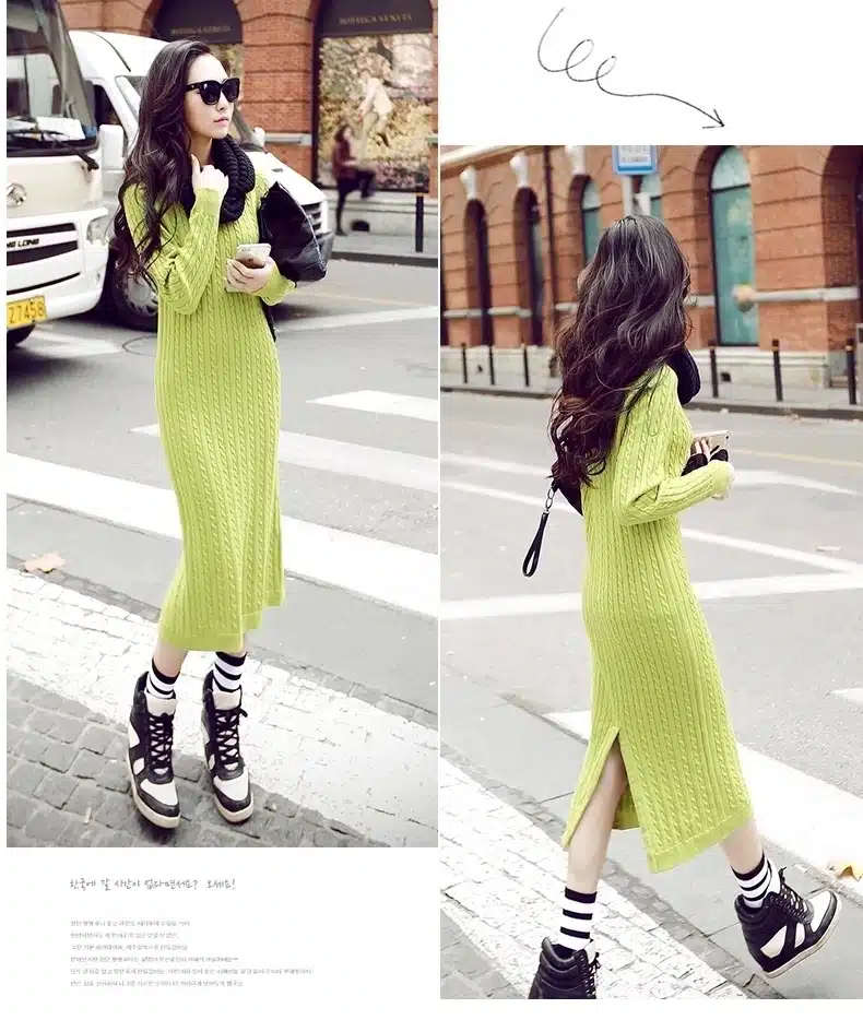 New Twist Women long sweater dress 2018 spring sexy slim Bodycon Dresses Elastic Skinny Split Dress Brief Knitted Dress vestidos 21
