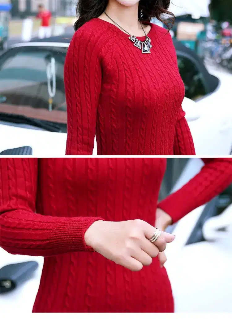 New Twist Women long sweater dress 2018 spring sexy slim Bodycon Dresses Elastic Skinny Split Dress Brief Knitted Dress vestidos 24