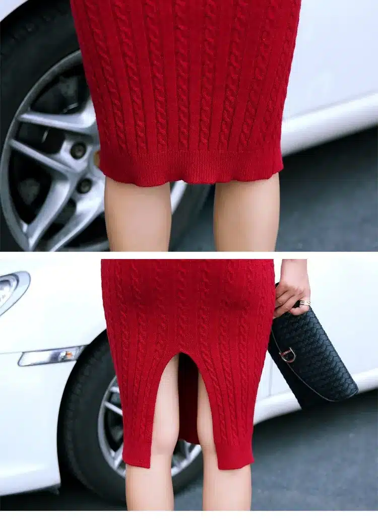 New Twist Women long sweater dress 2018 spring sexy slim Bodycon Dresses Elastic Skinny Split Dress Brief Knitted Dress vestidos 25