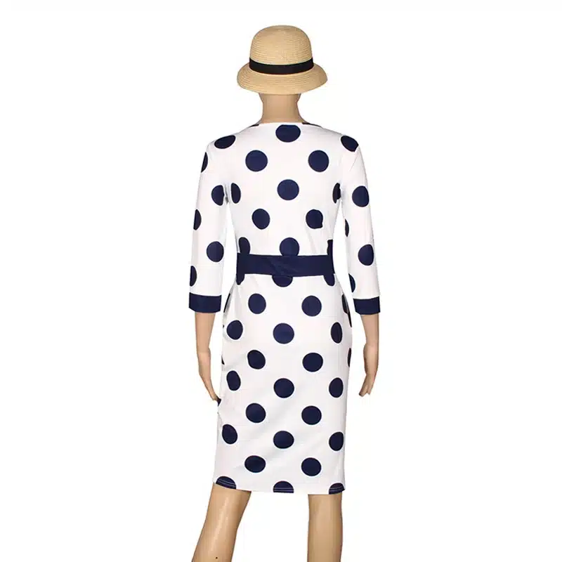 Womens Dresses 2017 Bodycon Polka Dot Party Dresses Casual Half Sleeve Sexy Elegant Midi Club Dress Vestidos De Festa LJ9219R 15