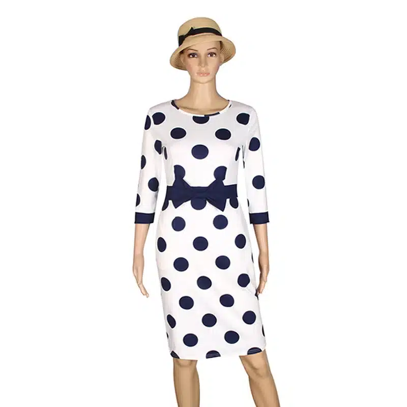 Womens Dresses 2017 Bodycon Polka Dot Party Dresses Casual Half Sleeve Sexy Elegant Midi Club Dress Vestidos De Festa LJ9219R 14