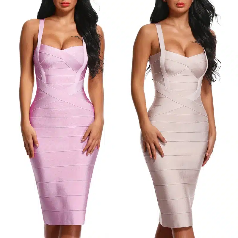 INDRESSME 2017 Women's Midi Bandage Dress Sexy Spaghetti Strap Bodycon Club Party Dresses Vestidos Wholesale 13