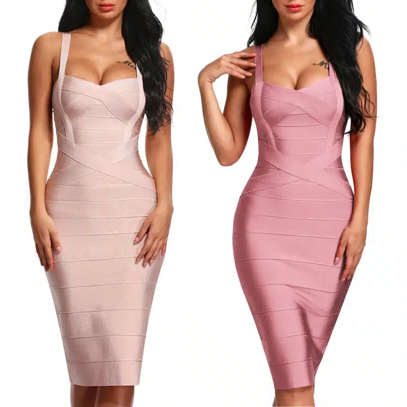 INDRESSME 2017 Women's Midi Bandage Dress Sexy Spaghetti Strap Bodycon Club Party Dresses Vestidos Wholesale 14