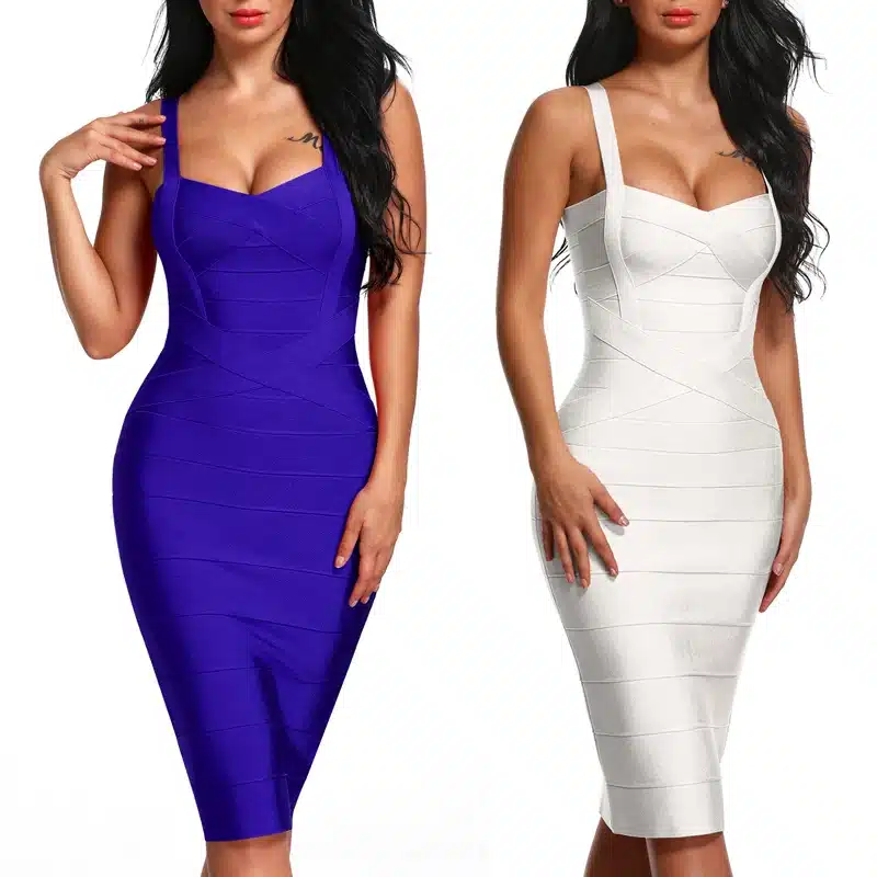 INDRESSME 2017 Women's Midi Bandage Dress Sexy Spaghetti Strap Bodycon Club Party Dresses Vestidos Wholesale 15