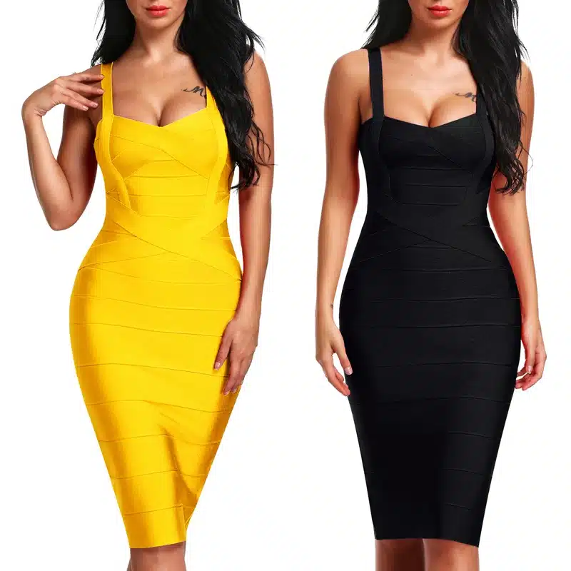 INDRESSME 2017 Women's Midi Bandage Dress Sexy Spaghetti Strap Bodycon Club Party Dresses Vestidos Wholesale 16