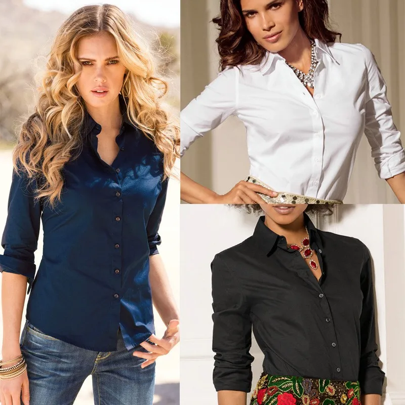 2018 New Fashion Blouse Shirt Women Work Wear Long Sleeve Tops Slim Women's Blouses Shirts Casual Blusas Femininas S-XL 8