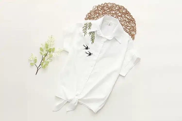 2018 Top Summer Women Casual Tops Short Sleeve Embroidery White Top Blouses Shirts Sexy Kimono Loose Beach Shirt Blusas Feminina 26