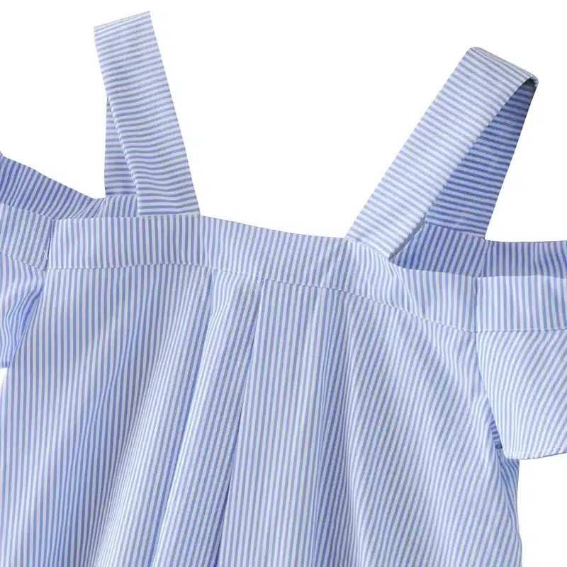 off shouder floral embroidery striped shirts Women's blouses sweet ruffles short sleeve blouse ladies casual brand tops blusas 15