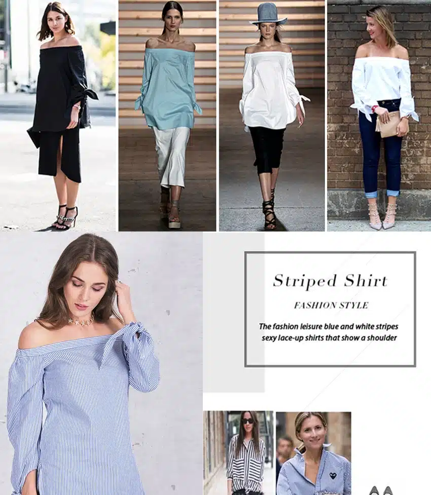 Women Blouse Elegant Bow Blue Off Shoulder Female Blouse Shirt Sexy Summer 2017 Girls White blouse Women Tops Striped Blusas 3XL 7