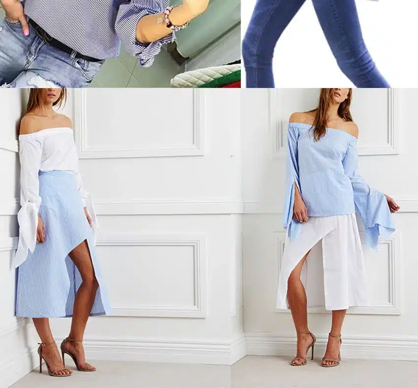 Women Blouse Elegant Bow Blue Off Shoulder Female Blouse Shirt Sexy Summer 2017 Girls White blouse Women Tops Striped Blusas 3XL 10