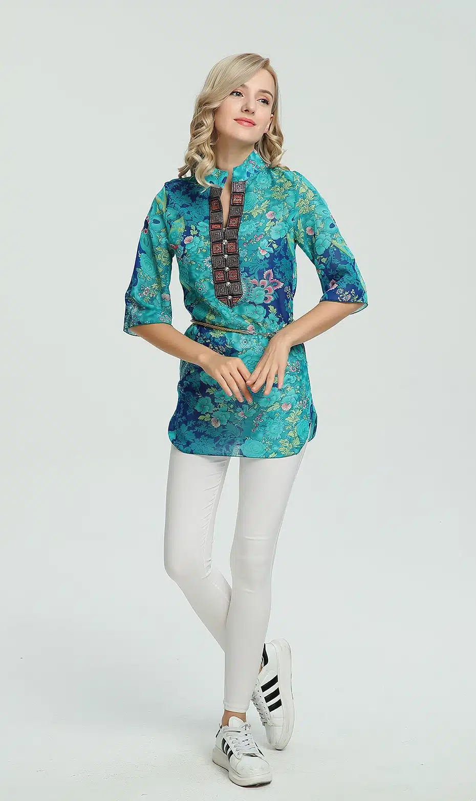 2017 Summer Women Shirt Blouse Style Fashion Chiffon Half Sleeve Plus size 5XL Floral Casual Top Embroidery Woman Tunic Blouses 7