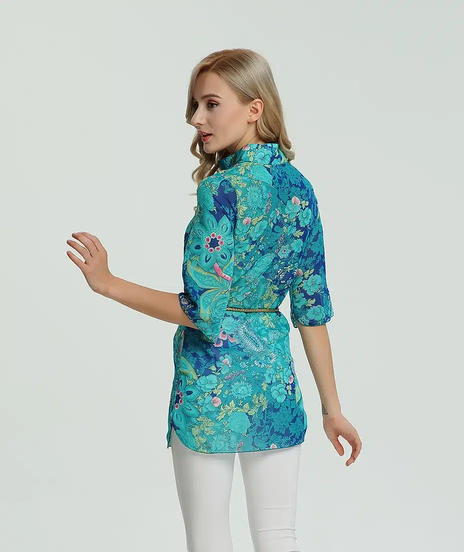 2017 Summer Women Shirt Blouse Style Fashion Chiffon Half Sleeve Plus size 5XL Floral Casual Top Embroidery Woman Tunic Blouses 12