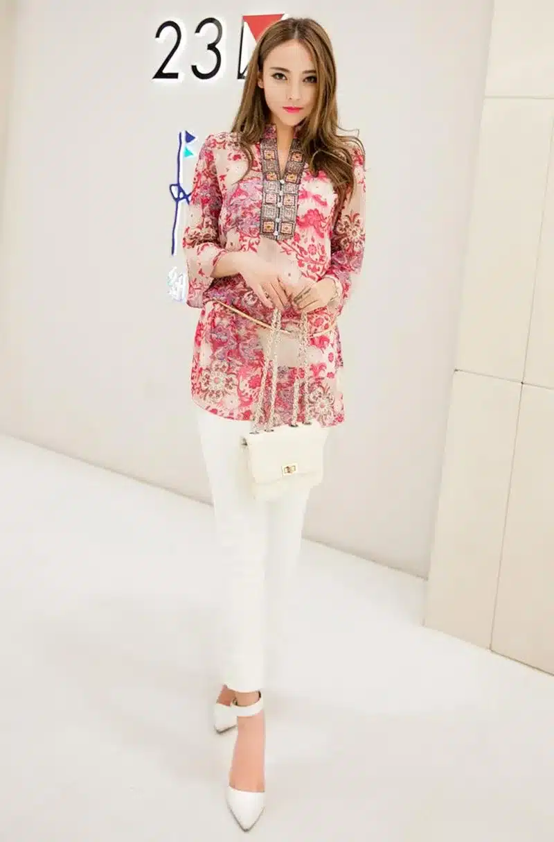 2017 Summer Women Shirt Blouse Style Fashion Chiffon Half Sleeve Plus size 5XL Floral Casual Top Embroidery Woman Tunic Blouses 16
