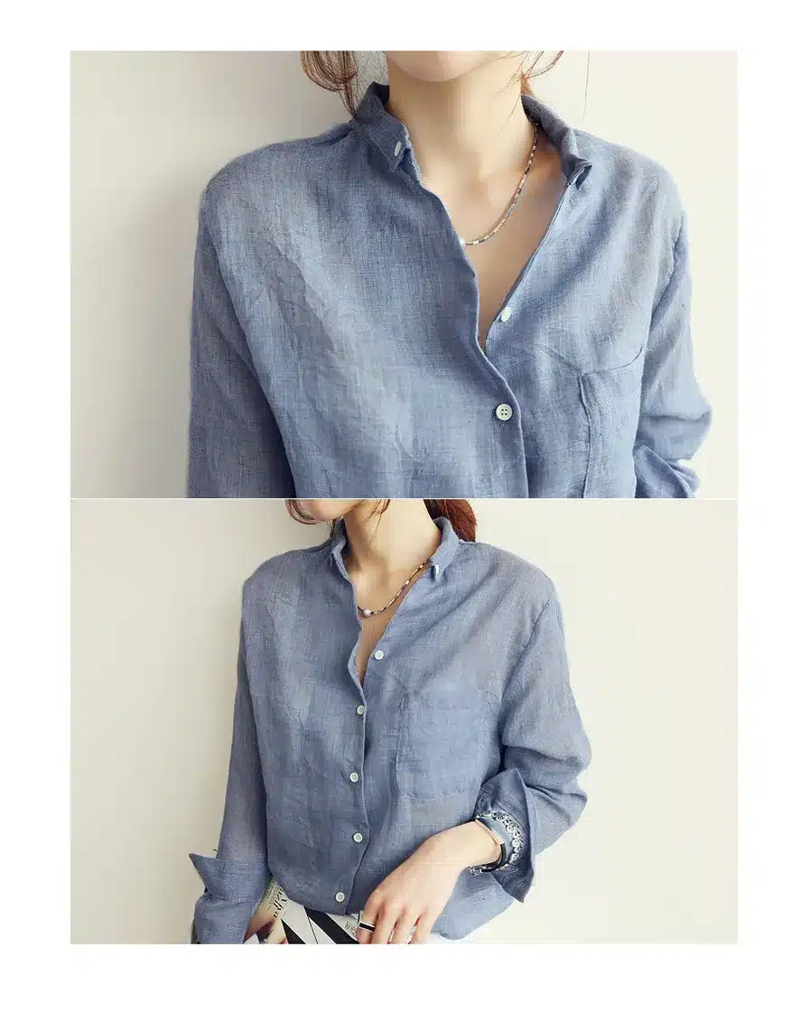 Chemisier Femme Womens Tops Fashion 2018 Autumn Linen White Shirt Women Long Sleeve Blouse Korean Woman Clothes Roupas Femininas 5