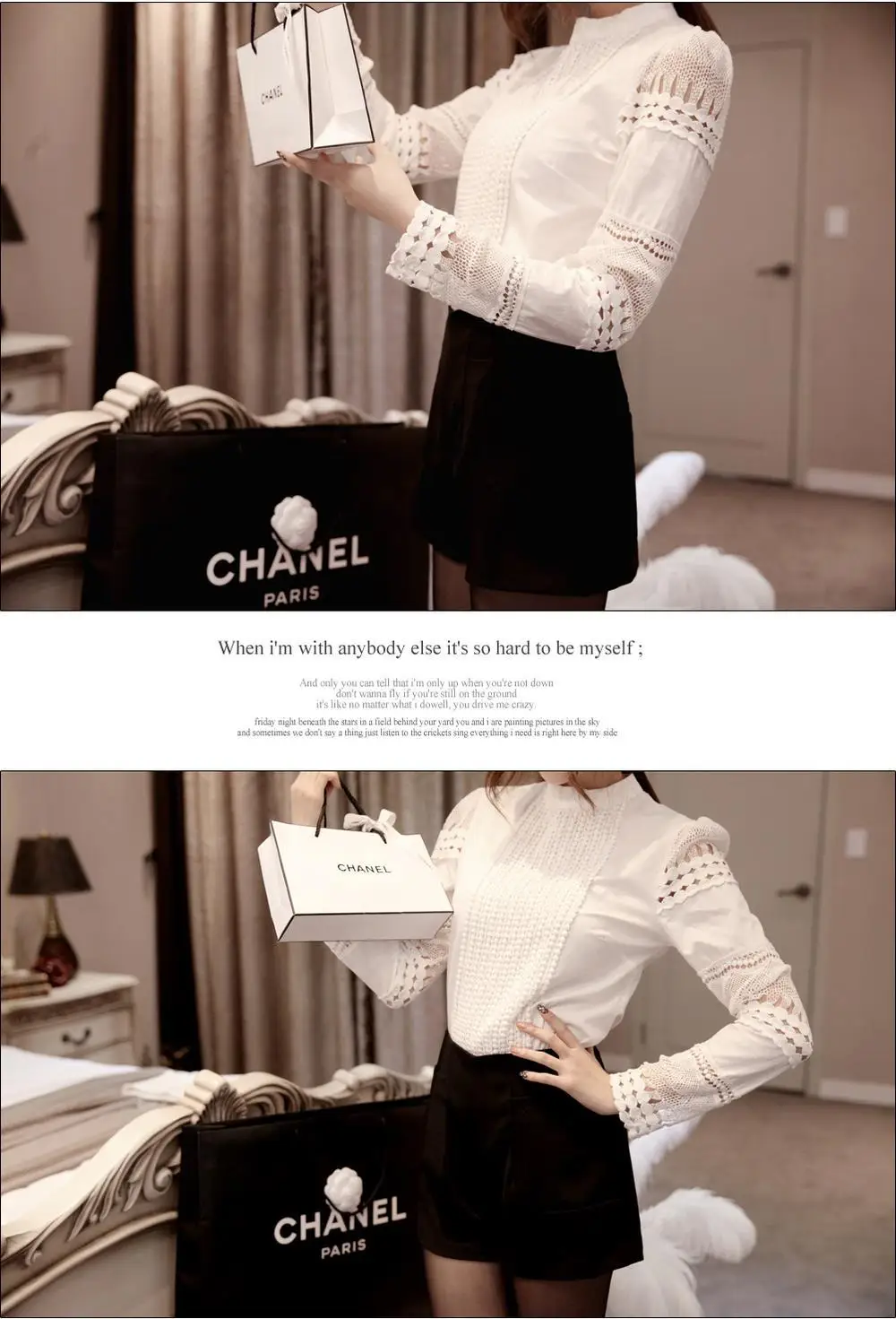 S-5XL Autumn Women's Shirts White Long-sleeved Blouses Slim Basic Tops Plus Size Hollow Lace Shirts Female High Quality J2531 17