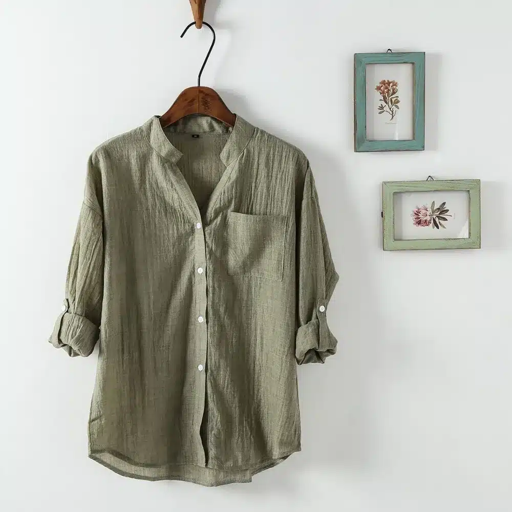 Dioufond Korean Style Women Shirts Autumn White V-Neck Blouses Casual Tops Female Blusas Fashion Camisa Cotton Summer Clothes 12