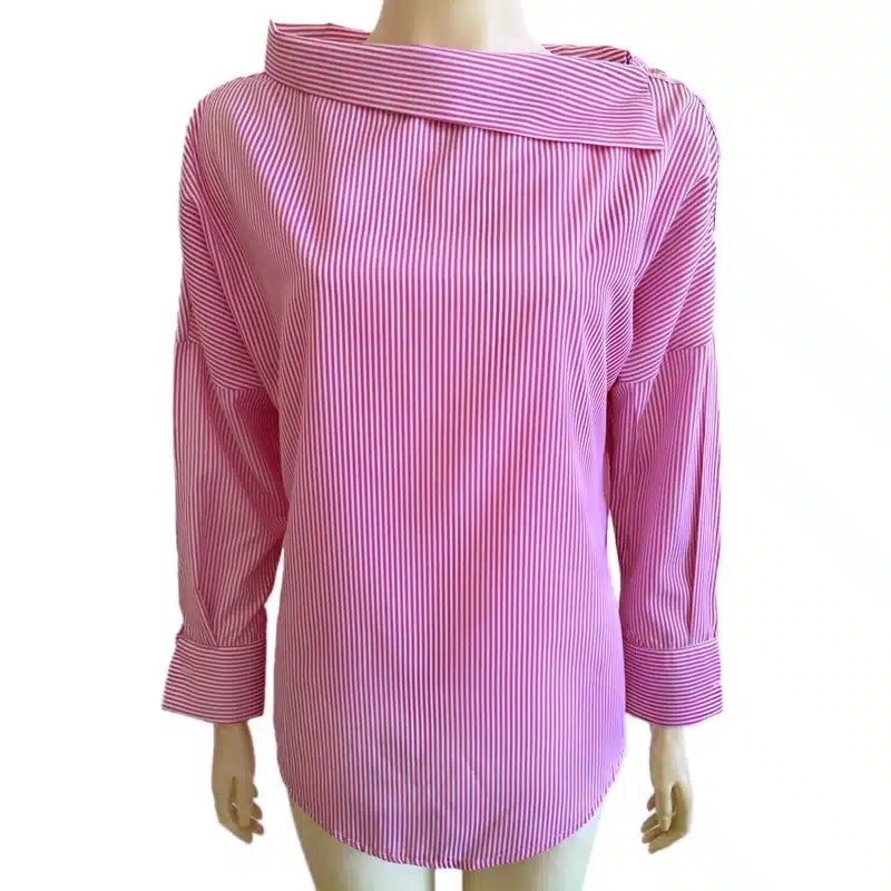 Women Striped Blouse Long Sleeve Off Shoulder Pullover Shirt Bat Sleeve Blue Black Blouses Shirts Tops Womens Tops And Blouses 13