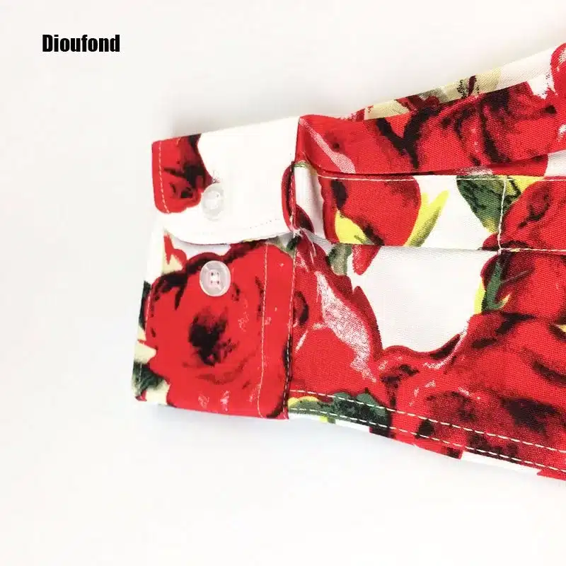 Dioufond Red Rose Shirt Print Women 2017 New Spring Cotton Long Sleeve Women Blouses Fashion Tops Blusas Femininas Plus Size 17