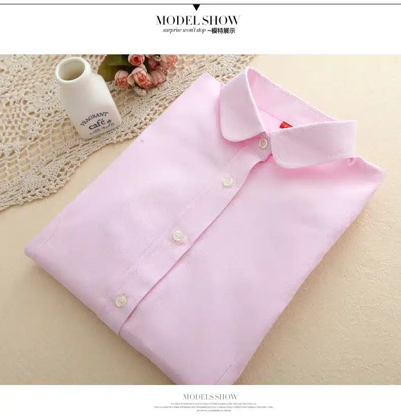Women Blouses 2018 Long Sleeve Cotton Oxford Ladies Tops Office Long Sleeve Shirts Women Blusas Camisas Mujer 9