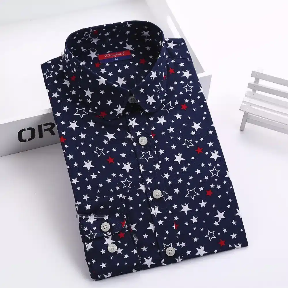 Dioufond Women Blouse Star Print Shirt Long Sleeve Blouse Cotton Casual Shirt Plus Size Shirt Female Clothes Vintage Lady Top 16