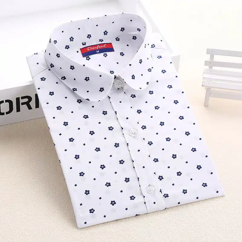 Dioufond Women Blouse Star Print Shirt Long Sleeve Blouse Cotton Casual Shirt Plus Size Shirt Female Clothes Vintage Lady Top 19