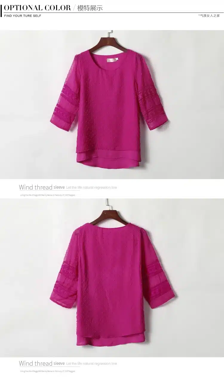 women blusas lace half sleeve chiffon blouses shirts women tops causal blusa chemise femme Plus size 4XL women clothes 14