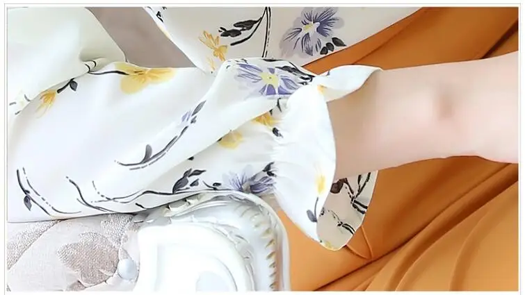 Blusas Women Tops Blouses Ladies Chiffon Long Sleeve Floral Shirt Women Slim Camisas Mujer Plus Size Chemise Femme White Black 27