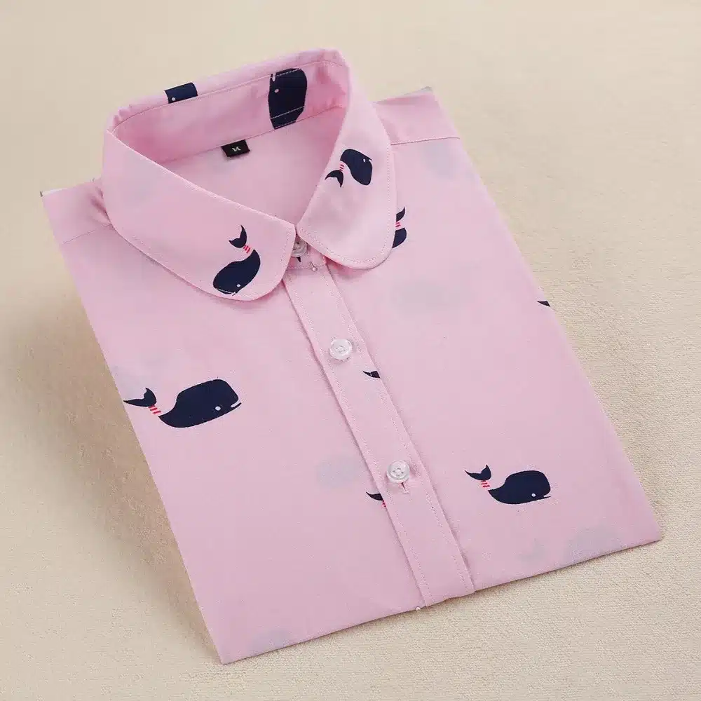 Dioufond New Women Print Blouse Fashion Cartoon Tops Floral Printed Shirt Long Sleeve Shirts Female Plus Size Camisas Femininas 7