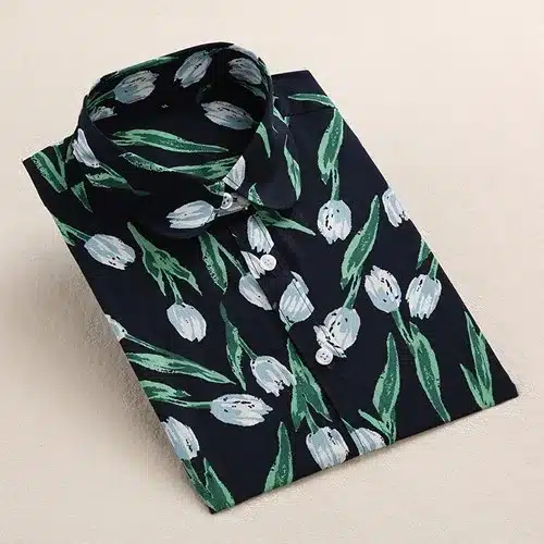 Dioufond New Women Print Blouse Fashion Cartoon Tops Floral Printed Shirt Long Sleeve Shirts Female Plus Size Camisas Femininas 9