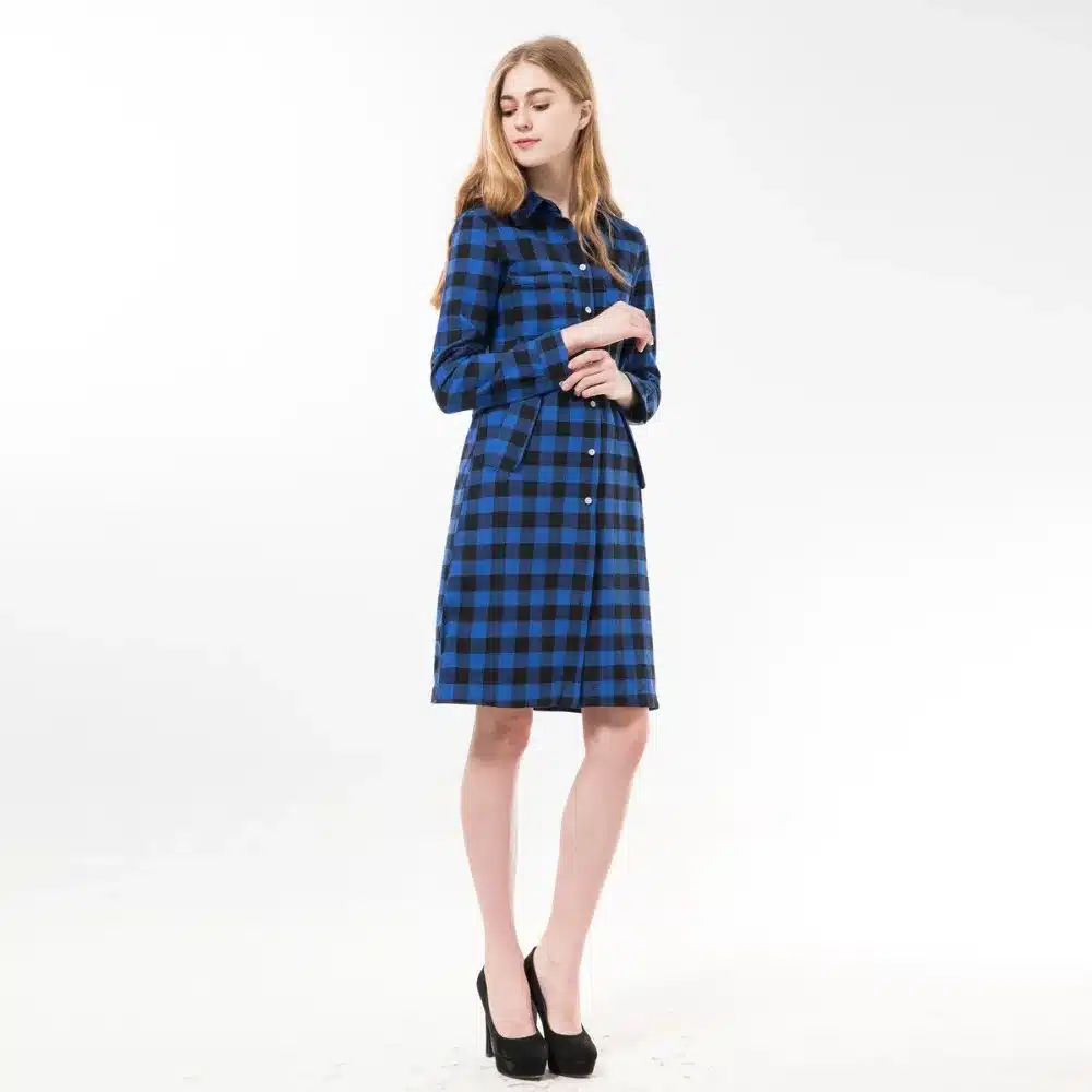Dioufond Women Long Shirts Long Sleeve Shirts Chemise Femme Manche Longue Plaid Shirt Women Tops Camisetas Largas Mujeres 15