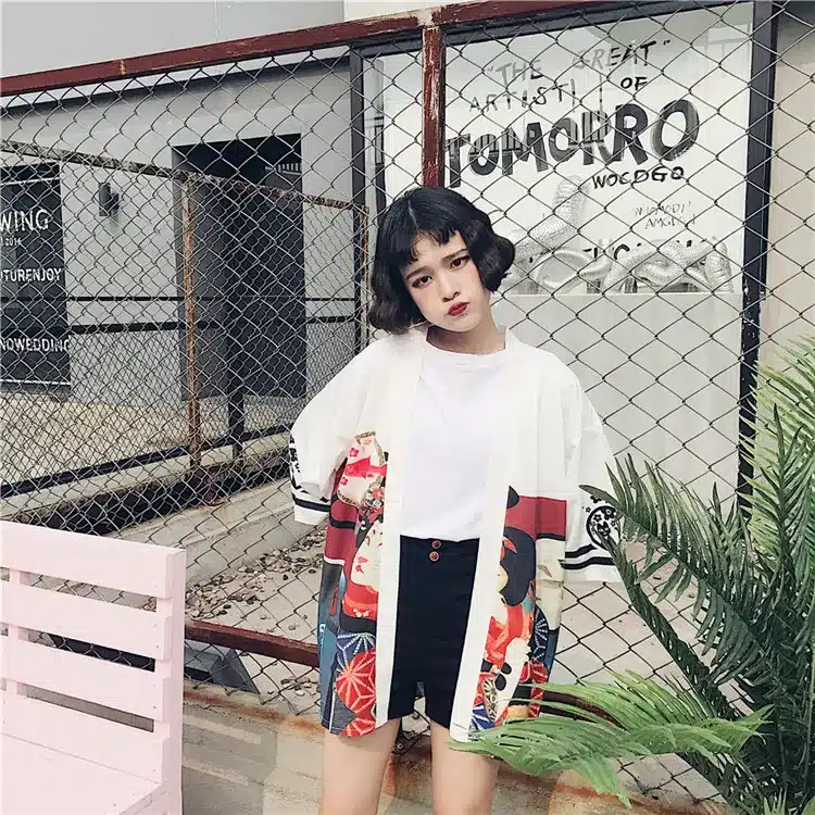 2017 Harajuku Fashion Women Blouses Summer Vintage Kimono Kawaii Cardigan Thin Sun Protection Shirts Cover Up Sunscreen Blouse 10