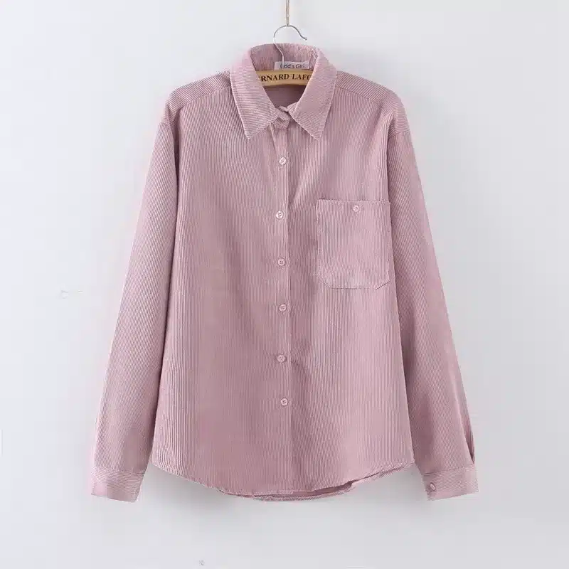 Warm Women Corduroy Cotton Shirt Female Long Sleeve Tops Fashion Plus Size Winter Bodycon Casual Blouse Chemise Femme Clothes 19