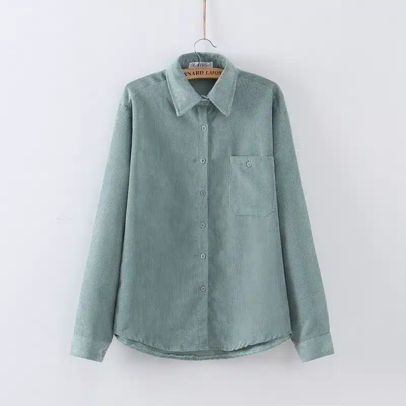 Warm Women Corduroy Cotton Shirt Female Long Sleeve Tops Fashion Plus Size Winter Bodycon Casual Blouse Chemise Femme Clothes 20