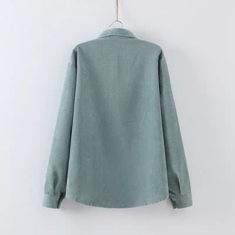 Warm Women Corduroy Cotton Shirt Female Long Sleeve Tops Fashion Plus Size Winter Bodycon Casual Blouse Chemise Femme Clothes 21